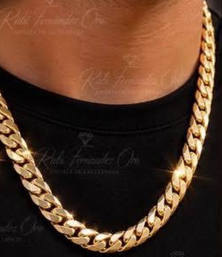 Cadena cubana en oro 14K