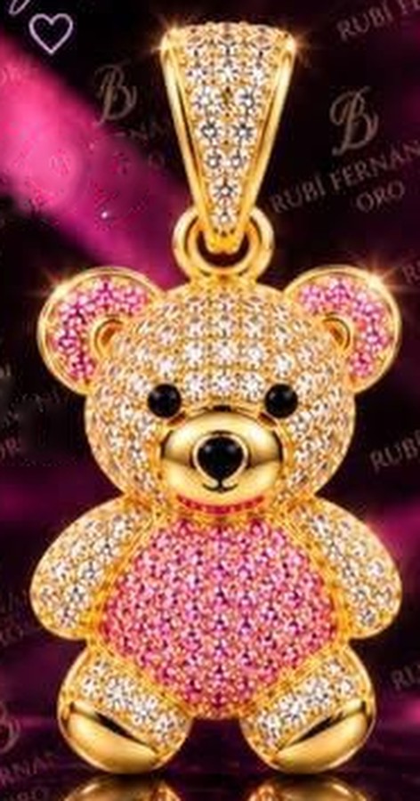 Dije osito rosa claro en oro 14K